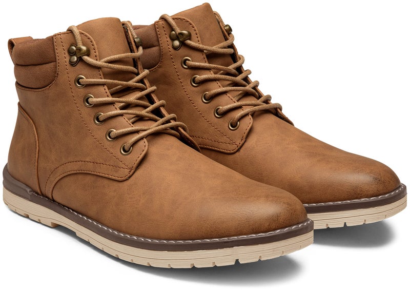 Vostey Men's Hiking Boots Waterproof Casual Chukka Boots for Men(BMY670B Yellow Brown 15) - Image 4